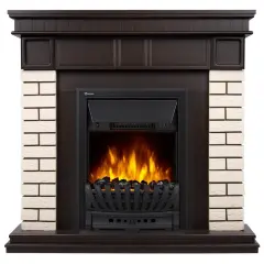 Каминокомплект Firelight Bricks Classic с очагом Electrolux EFP/P-1020LS камень бежевый/шпон темный дуб