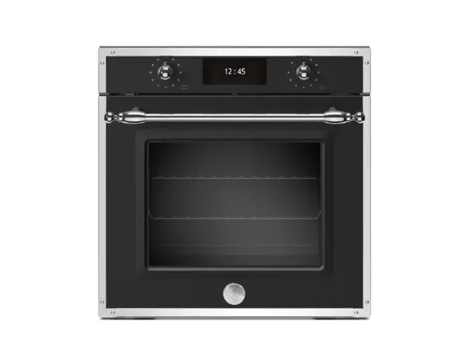 Электрический встраиваемый духовой шкаф Bertazzoni с пиролизом, полностью сенсорный дисплей (TFT), с функцией пара Total steam, 60 см, черный матовый