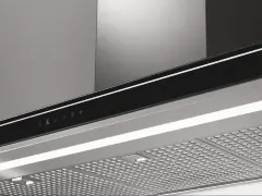 Черная настенная вытяжка FALMEC LUCE GLASS BLACK 90 см со стеклом