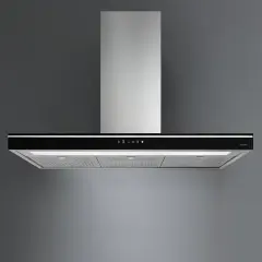 Черная настенная вытяжка FALMEC LUCE GLASS BLACK 90 см со стеклом