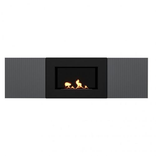 Тумба с биокамином Firelight BFP/P-1400L графит+набор керамических дров сосна