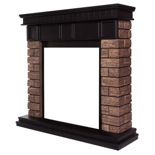 Портал Firelight Bricks Wood Classic камень темный/шпон венге