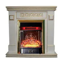 Каминокомплект Interflame Остин с очагом Majestic FX M Brass бежевый с золотой патиной