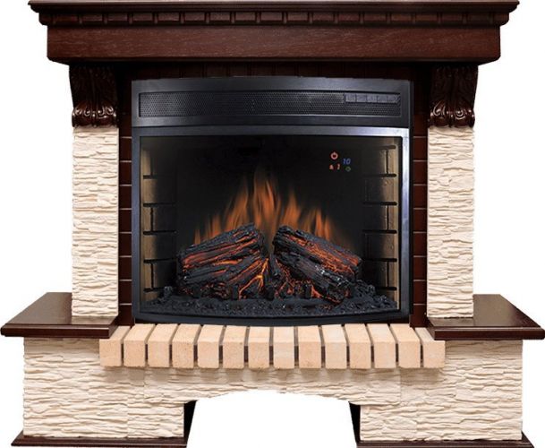 Каминокомплект Royal Flame Pierre Luxe мелкий сланец бежевый c очагом Dioramic 28 LED FX