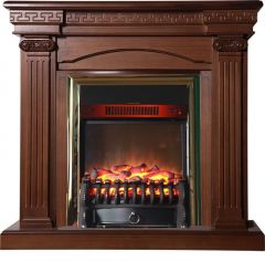 Каминокомплект Interflame Афина средний дуб с очагом Fobos FX M Brass