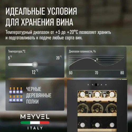 Винный шкаф Meyvel MV15-KBF1
