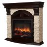 Каминокомплект Firelight Torre 30U (угловой) с очагом Electrolux EFP/P-3020LS сланец слоновая кость/шпон темный дуб
