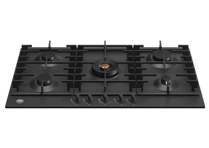 Встраиваемая газовая варочная панель Bertazzoni, конфорка dual wok в центре, 90 см, черный матовый