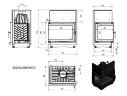 Топка ZUZIA/L/BS/DECO, Г-образное стекло слева