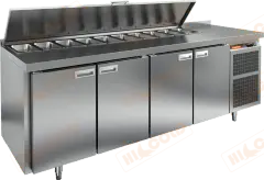 SL1-1111SN (1/3) стол для салатов охл.(+2+10), 4 двери, 2280х600х850мм, HICOLD RUS