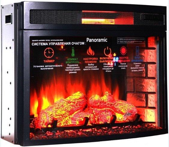 Каминокомплект Interflame Экстер сланец средний дуб с очагом Panoramic 06 25 LED FX QZ