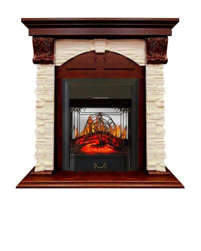 Каминокомплект Royal Flame Dublin с очагом Majestic FX M Brass орех каньон