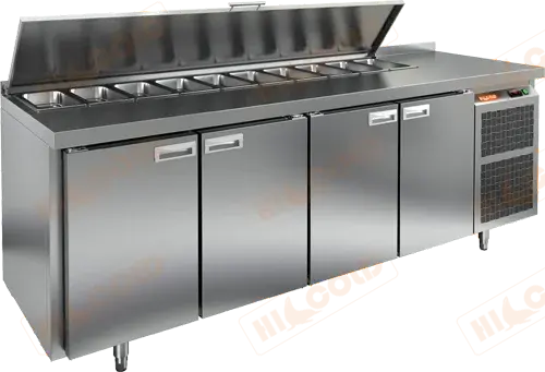 SL2-1111GN (1/6) стол для салатов охл.(+2+10), 4 двери, 2280х700х850мм, HICOLD RUS