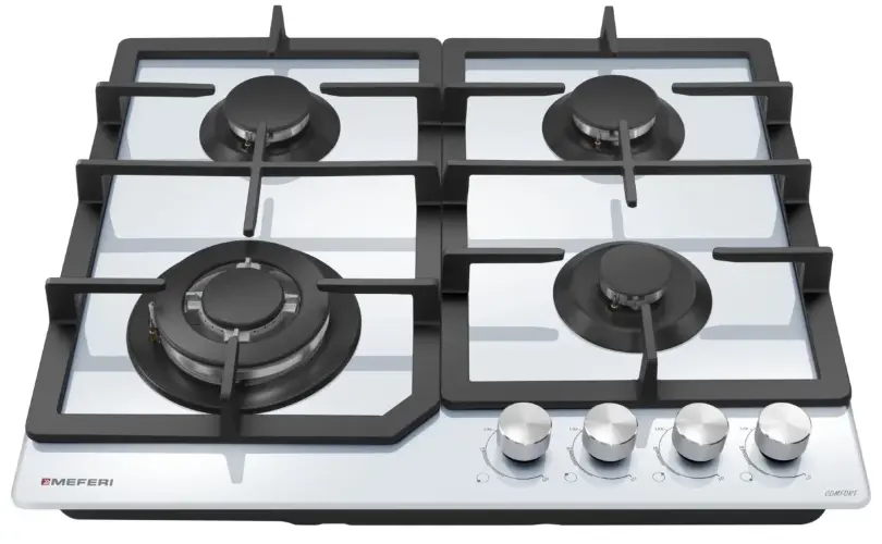 Варочная панель газовая MEFERI MGH604WH GLASS COMFORT
