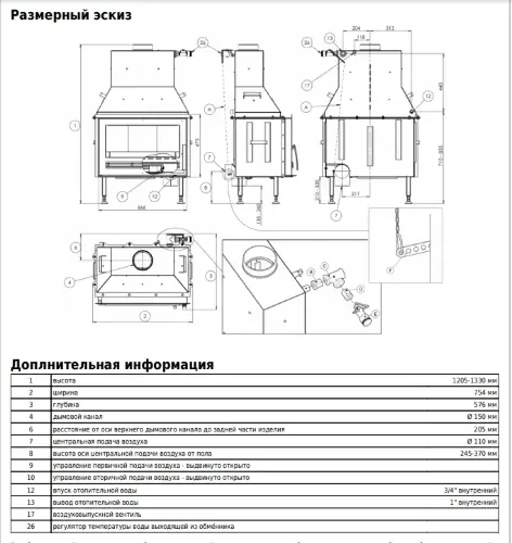 Топка Oxford 10, с теплообменником
