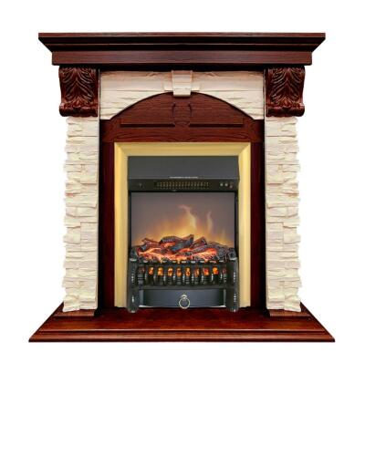 Каминокомплект Royal Flame Dublin (Разборный) с очагом Fobos FX M Brass орех каньон/сланец