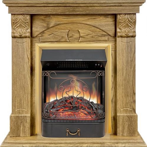 Каминокомплект Royal Flame Dublin RUSTIC (Разборный) с очагом Majestic FX M Brass дуб натуральный