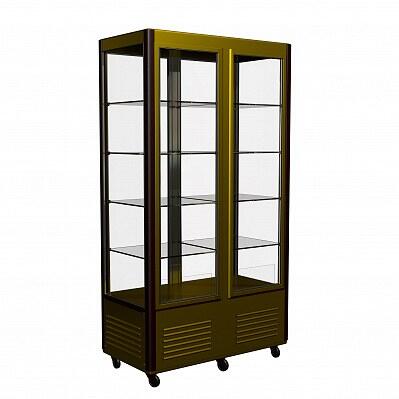 Шкаф холодильный D4 VM 800-1 (R800C Carboma) (0109-0102 (коричн-золот) 4 дв,решетки)