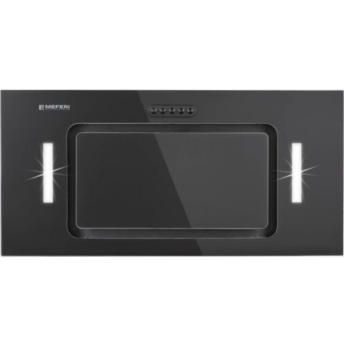 Вытяжка кухонная MEFERI INBOX60BK GLASS ULTRA, 60 см, встраиваемая, черная, стекло, производительность 900 м3/ч, 3 скорости, низкий уровень шума, режимы отвод и рециркуляция, гарантия 3 года