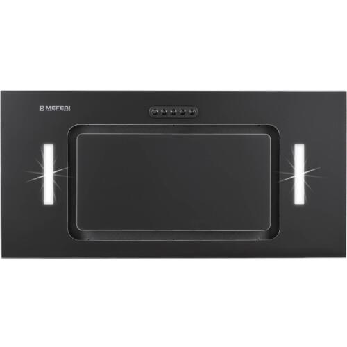 Вытяжка кухонная MEFERI INBOX60BK GLASS ULTRA, 60 см, встраиваемая, черная, стекло, производительность 900 м3/ч, 3 скорости, низкий уровень шума, режимы отвод и рециркуляция, гарантия 3 года