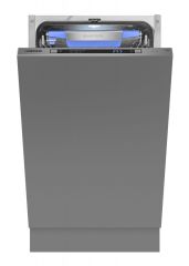 Посудомоечная машина узкая встраиваемая MEFERI MDW4573 COMFORT, 45 см, 10 комплектов посуды, с автооткрыванием, с аквастопом, луч на полу, внутренняя подсветка, половинная загрузка, отсрочка, таймер