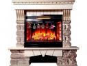 Каминокомплект Interflame Экстер Кавказ бежевый патина с очагом Panoramic 06 25 LED FX QZ