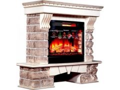 Каминокомплект Interflame Экстер Кавказ бежевый патина с очагом Panoramic 06 25 LED FX QZ
