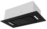 Вытяжка кухонная MEFERI INBOX60BK GLASS COMFORT, 60 см, встраиваемая, черная, стекло, производительность 950 м3/ч, 3 скорости, низкий уровень шума, режимы отвод и рециркуляция, пульт дистанционного управления, гарантия 3 года