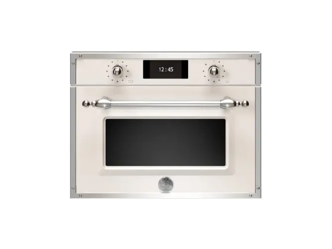 Компактный духовой шкаф Bertazzoni, комбинированный с пароваркой, 60x45 см, слоновая кость/хром