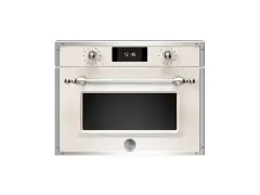 Компактный духовой шкаф Bertazzoni, комбинированный с пароваркой, 60x45 см, слоновая кость/хром