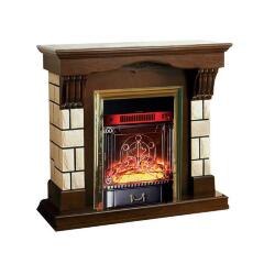 Каминокомплект Interflame Мартин темный дуб с очагом Majestic FX M Brass