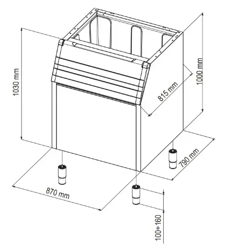 Бункер для льдогенераторов Brema BIN 200*G160-280-510-TM