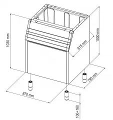 Бункер для льдогенераторов Brema BIN 200*G160-280-510-TM