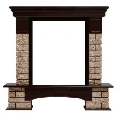Портал Firelight Forte Wood Classic камень коричневый/шпон темный дуб