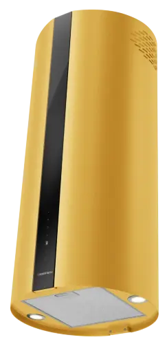 Вытяжка кухонная цилиндрическая островная MEFERI TUBE40GOLD ISLA COMFORT PLUS, 40 см, золотая, производительность 1200 м3/ч, 5 скоростей, режимы отвод и рециркуляция, сенсорное управление, гарантия 3 года