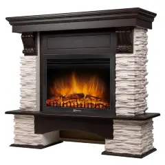 Каминокомплект Firelight Pietra Nuovo 25 с очагом Electrolux EFP/P-2520LS сланец белый/шпон темный дуб