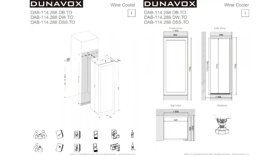 Винный шкаф Dunavox DAB-114.288DSS.TO