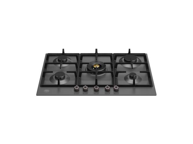 Встраиваемая газовая варочная панель Bertazzoni, конфорка wok в центре, 75 см, черный матовый