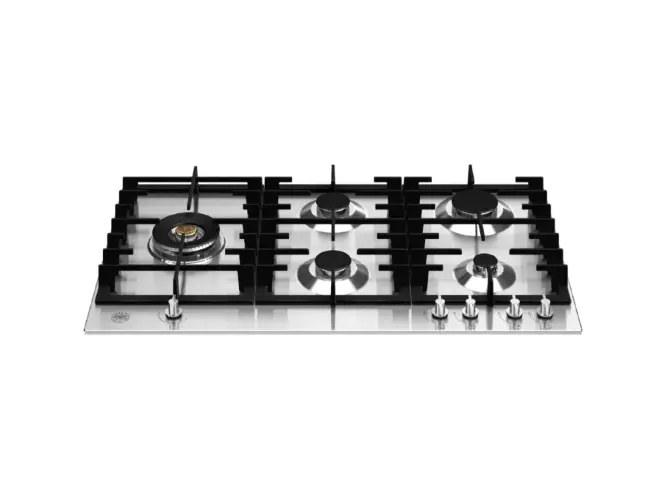 Встраиваемая газовая варочная панель Bertazzoni, конфорка dual wok сбоку, 90 см, нержавеющая сталь