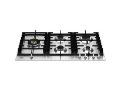 Встраиваемая газовая варочная панель Bertazzoni, конфорка dual wok сбоку, 90 см, нержавеющая сталь