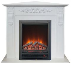 Каминокомплект RealFlame Dominica Corner STD/EUG WT с очагом Eugene
