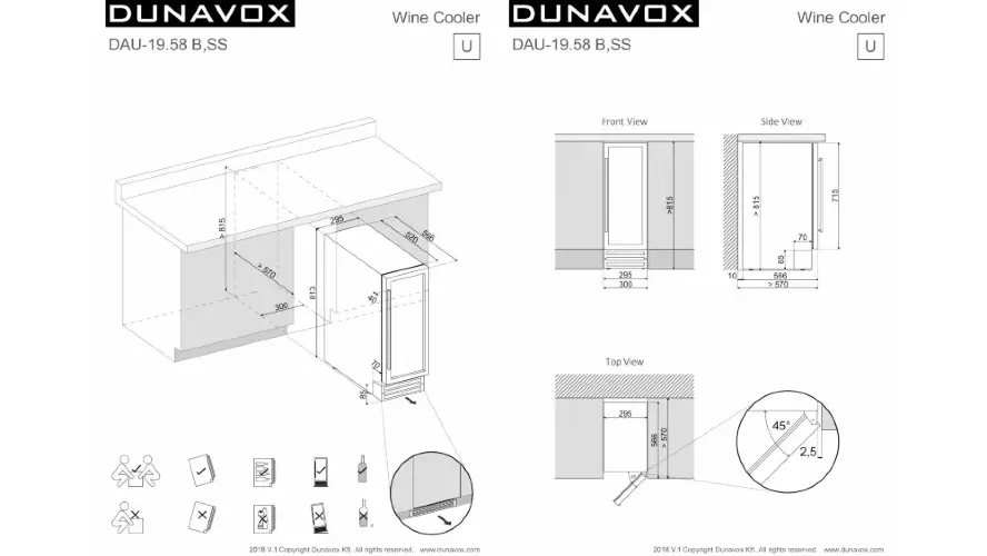 Винный шкаф Dunavox DAU-19.58B