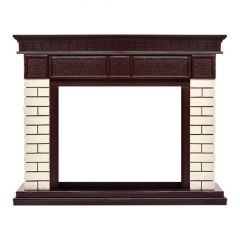 Портал Firelight Bricks 30 камень бежевый/шпон темный дуб