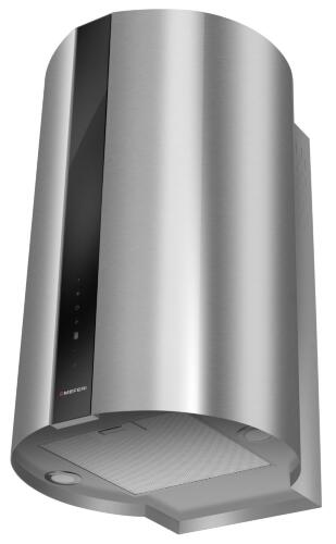 Вытяжка кухонная цилиндрическая настенная MEFERI TUBE40IX COMFORT PLUS, 40 см, серая, производительность 1200 м3/ч, 5 скоростей, низкий уровень шума, режимы отвод и рециркуляция, сенсорное управление, гарантия 3 года