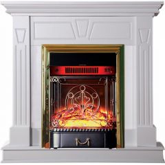 Каминокомплект Interflame Берта с очагом Majestic FX M Brass белый