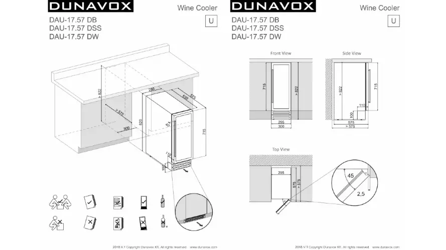 Винный шкаф Dunavox DAU-17.57DSS