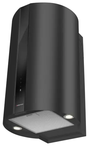 Вытяжка кухонная цилиндрическая настенная MEFERI TUBE40BK COMFORT PLUS, 40 см, черная, производительность 1200 м3/ч, 5 скоростей, низкий уровень шума, режимы отвод и рециркуляция, сенсорное управление, гарантия 3 года