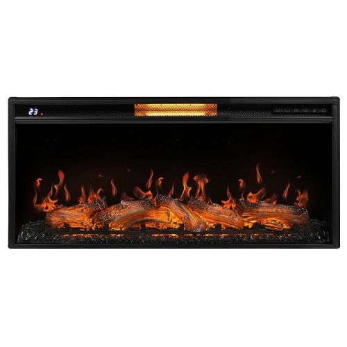 Каминокомплект Royal Thermo Aurora RTFP/P-AR40LS + портал Firelight Michigan 42/40/36 камень молочный/шпон темный дуб