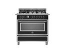 Варочный центр Bertazzoni, 6 газовых конфорок и многофункциональный электрический шкаф, Heritage, 90 см, черный