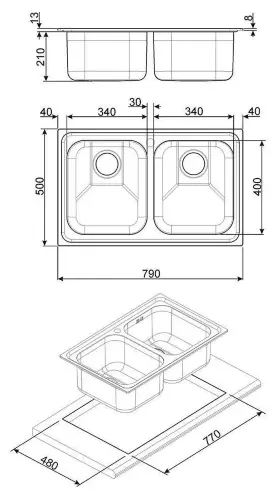 Мойка Smeg SP792-2